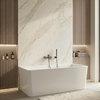 Freestanding bathtub Balneo ROMA NO RIM 170 x 80 cm white acrylic with frame made of stainless steel and 6 stabilizing legs with overflow and white plug