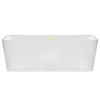Balneo ROMA freestanding bathtub 170 x 80 cm white acrylic with stainless steel frame and 6 stabilising legs with overflow and mirror gold plug