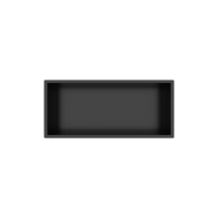 Balneo WALL-BOX ONE Black 45x20x10 cm black stainless steel recessed shelf with collar