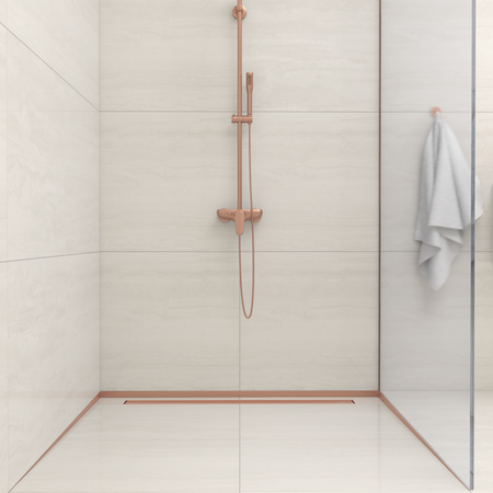 Listwa spadkowa Balneo miedziana podłogowa czołowa 130 cm