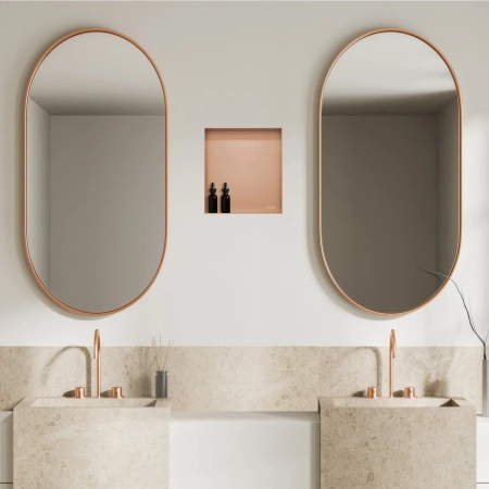 Balneo Wall Box No rim Copper 30 x 30 x 10 cm copper stainless steel recessed shelf without collar