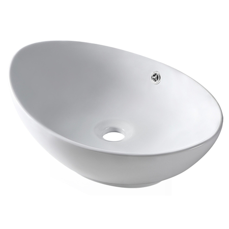 Umywalka nablatowa Balneo Zerra 59 x 39 cm biała ceramiczna