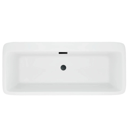 Balneo ROMA freestanding bathtub 170 x 80 cm white acrylic with stainless steel frame and 6 stabilising legs with overflow and black plug