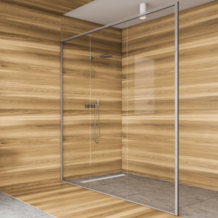 Linear drain floor Balneo Side Drain 100 cm double-sided with panel made of stainless steel brushed with side trap