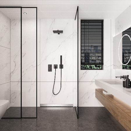 Odpływ liniowy ścienny Balneo W-Drain NEXT 2w1 100 cm chrom dwustronny