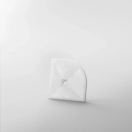 Balneo Stone Tray Composite Shower Tray 90 x 90 x 2.5 cm White Low-Profile Semi-Circular