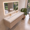 Umywalka VELORIA Solid Surface Coco White/Biała z odpływem liniowym 140 cm