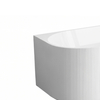 Freestanding bathtub corner right Balneo AVOLA fluted NO RIM 170 x 80 cm white acrylic with frame made of stainless steel and 6 stabilizing legs with overflow and white plug