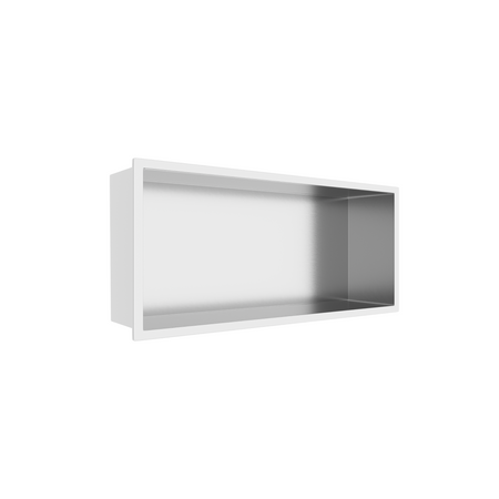 Balneo WALL-BOX ONE Inox 45x20x10 cm stainless steel recessed shelf with collar