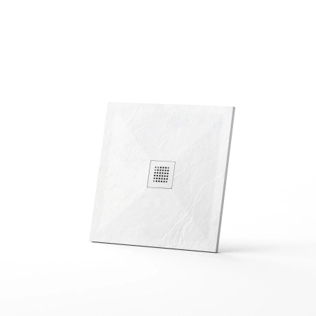 Balneo Stone Tray composite shower tray 80 x 80 x 2.5 cm white low square