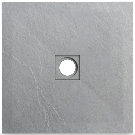 Brodzik z konglomeratu mineralnego Balneo Stone Tray 80 x 80 x 2,5 cm jasnoszary niski kwadratowy