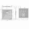 Balneo Stone Tray composite shower tray 80 x 80 x 2.5 cm dark grey low square