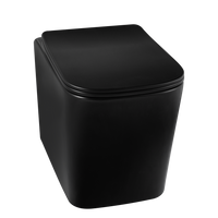 Balneo Luga Black Rimless Wall-Hung Toilet Bowl with Soft-Close Duroplast Seat