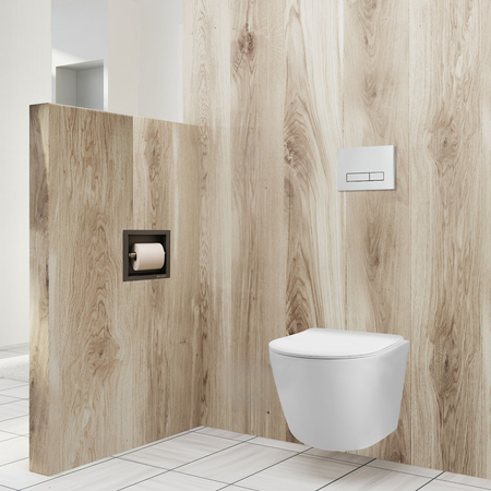 Uchwyt na papier Balneo Wall Box Paper 1 Gun Metal wbudowany w ścianę ze stali nierdzewnej