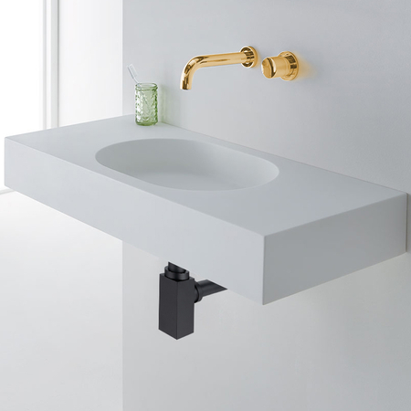 Syfon umywalkowy mosiężny Balneo czarny kwadratowy