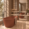 Freestanding bathtub VALIA Solid Surface Cotto Antico with siphon and plug