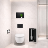 Schowek na szczotkę WC Balneo Wall Box Brush S Black Glass prawy do wbudowania w ścianę ze stali nierdzewnej