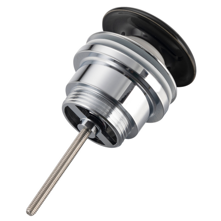 Brass washbasin stopper Balneo Klik Klak D black universal with ceramic head