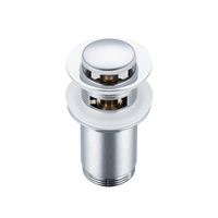 Basin plug brass Klik Klak E with overflow Chrome