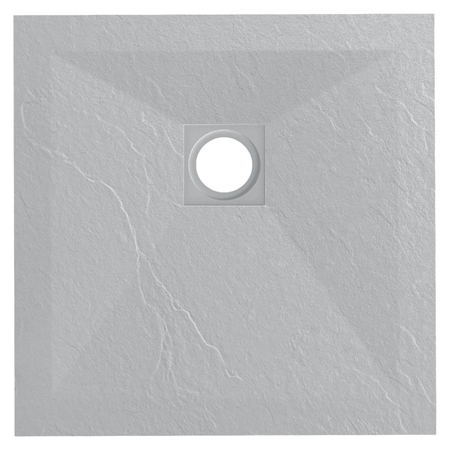 Brodzik kompozytowy Balneo Stone Tray 80 x 80 x 2,5 cm jasnoszary niski kwadratowy