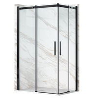 Kabina prysznicowa rozsuwana Balneo Rio 100 x 100 cm czarna transparentna