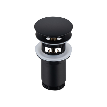 Korek umywalkowy mosiężny Balneo Klik Klak C czarny z przelewem