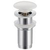 Balneo Klik Klak C brass basin waste plug, white, without overflow, with ceramic head