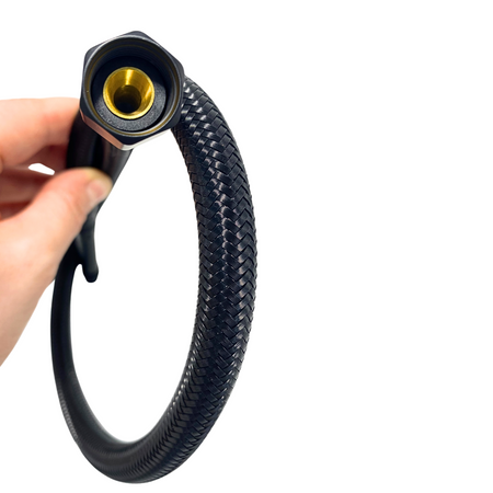 Connection hose for Balneo PEX faucets in black braided 3/8" x M10 40 cm