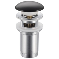 Brass washbasin stopper Balneo Klik Klak C black with overflow with ceramic head