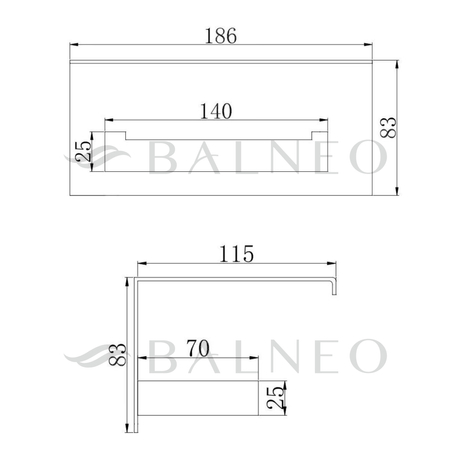 Uchwyt na papier z półką na telefon Balneo Qarx inox