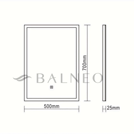 Balneo Cosmo 50 x 70 cm Rectangular LED-Illuminated Mirror