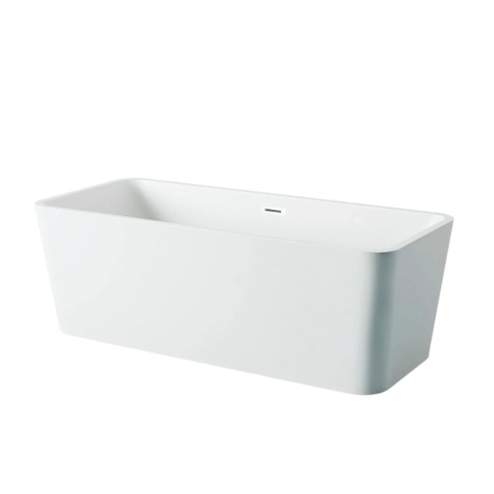 Balneo ROMA freestanding bathtub 170 x 80 cm white acrylic with stainless steel frame and 6 stabilising legs with overflow and white plug
