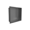 Balneo Wall Box One Recessed Shelf, Gun Metal, 30 x 30 x 7 cm, Brushed Stainless Steel with Flange