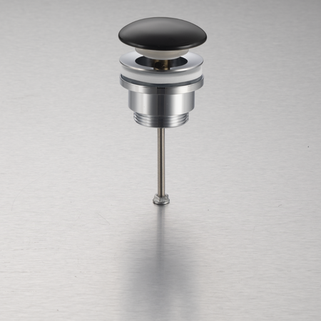 Balneo Klik Klak D brass basin plug, black, universal, with ceramic head