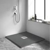 Brodzik z konglomeratu mineralnego Balneo Stone Tray 90 x 90 x 2,5 cm ciemnoszary niski kwadratowy