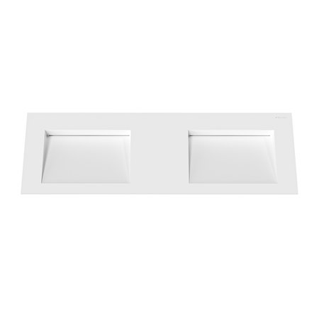Umywalka ALVERIA Solid Surface Coco White/Biała z odpływem liniowym podwójna 140 cm