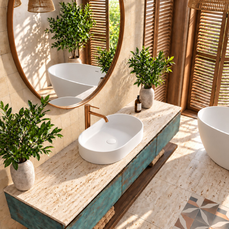Washbasin ETERIA Solid Surface Coco White