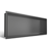 Balneo Wall Box No-Rim Gun Metal Recessed Shelf 90 × 30 × 10 cm, Brushed Stainless Steel, Collar-Free