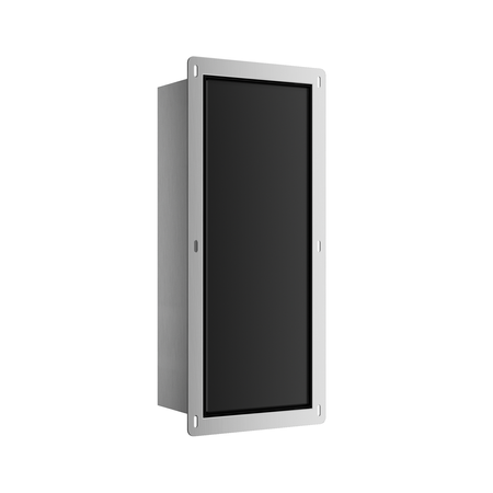 Schowek na szczotkę WC Balneo Wall Box Brush S Black Glass prawy do wbudowania w ścianę ze stali nierdzewnej