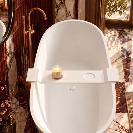 Bathtub shelf VANO Solid Surface Coco White
