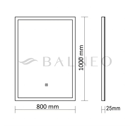 Backlit Rectangular Mirror Balneo Cosmo 80 x 100 cm