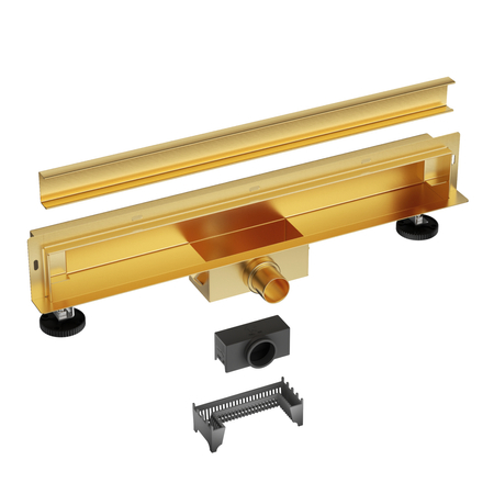 Linear drain wall-mounted Balneo In-Drain NEXT 2in1 90 cm gold double-sided