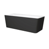 Freestanding bathtub Balneo ROMA NO RIM 170 x 80 cm white black acrylic with frame made of stainless steel and 6 stabilizing legs with overflow and white plug