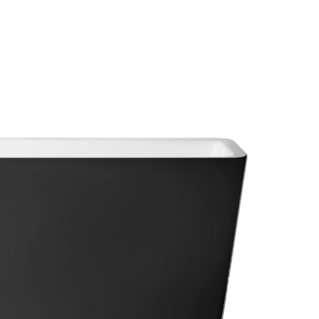 Freestanding bathtub Balneo ROMA NO RIM 170 x 80 cm white black acrylic with frame made of stainless steel and 6 stabilizing legs with overflow and white plug