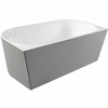 Freestanding bathtub wall-mounted Balneo VIVA fluted 150 x 75 cm white grey acrylic with frame made of stainless steel and 6 stabilizing legs with overflow and white plug