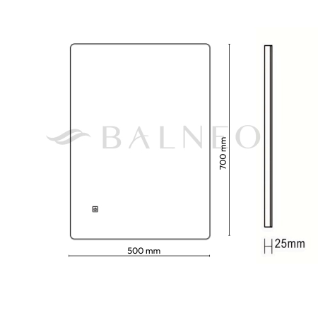 Balneo Marino 50 x 70 cm Illuminated Rectangular Mirror