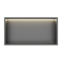 Balneo Wall Box LED recessed shelf Gun Metal 60 x 30 x 10 cm