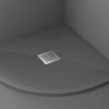 Composite Shower Tray Balneo Stone Tray 90 × 90 × 2.5 cm, Dark Gray, Low-Profile, Semi-Circular