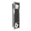 Balneo Wall Box Paper 2 recessed paper holder with built-in storage in brushed stainless steel.