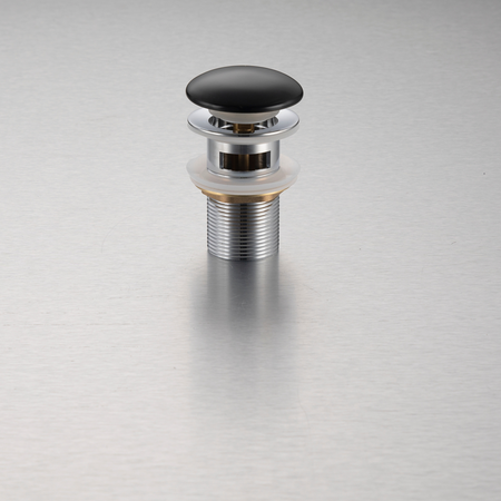 Brass basin plug Balneo Klik Klak A black with overflow and ceramic head